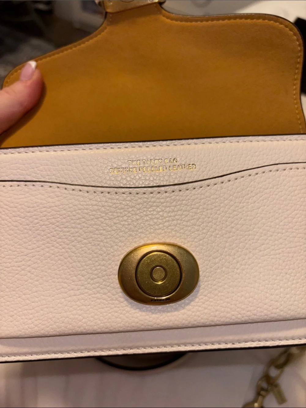 Coach Tabby with gold hardware/ gold chain extender/ cross body strap and wallet